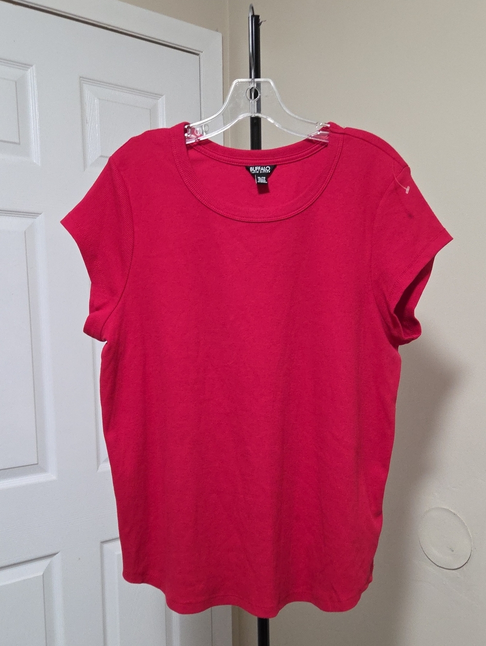 Buffalo David Bitton Cotton Blend Women's Pink Crew Neck Tee